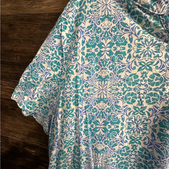 Faded Glory Blue Boxy Blouse Relaxed Fit - Picture 4 of 7